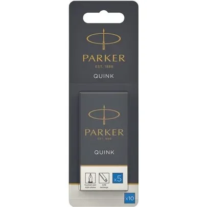 10 cartouches d’encre pour stylo plume bleue Parker longues Quink