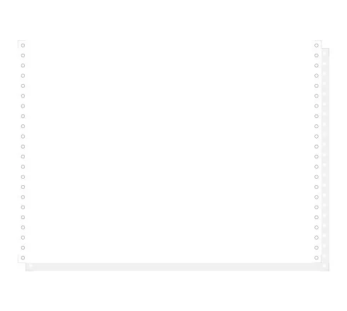 1000 feuilles de listing blanc autocopiant 380×11 2plis Bandes Caroll Détachables Couleur Blanc