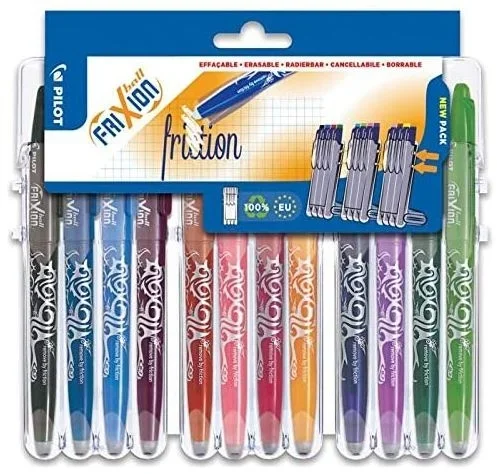 12 Stylos roller à encre effaçable – Assortiment PILOT Frixion Ball 07 Set2Go