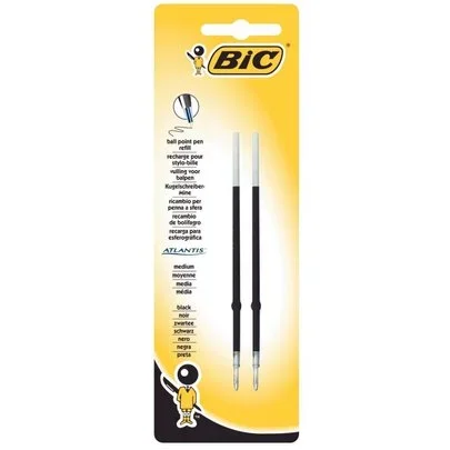 2 recharges de stylo Atlantis noir BIC