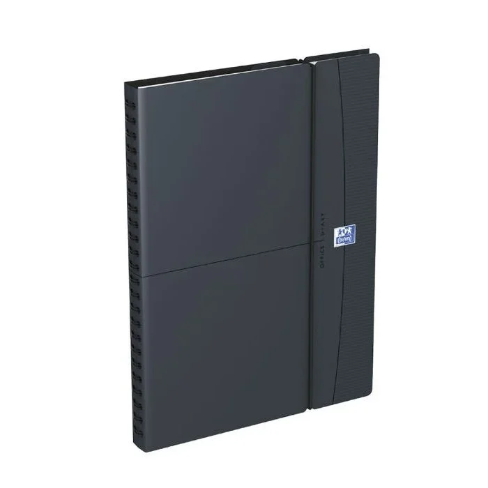 Agenda Semainier 2026 – 15 x 21 cm OXFORD Office Gris / élastique noir