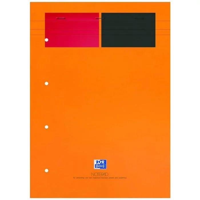Bloc-Notes ligné et perforé A4+ Papier Jaune OXFORD Notepad