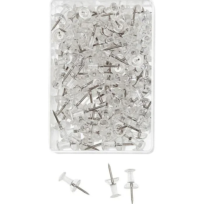 Boite de 100 Punaises transparentes WEDO Fourniture de bureau