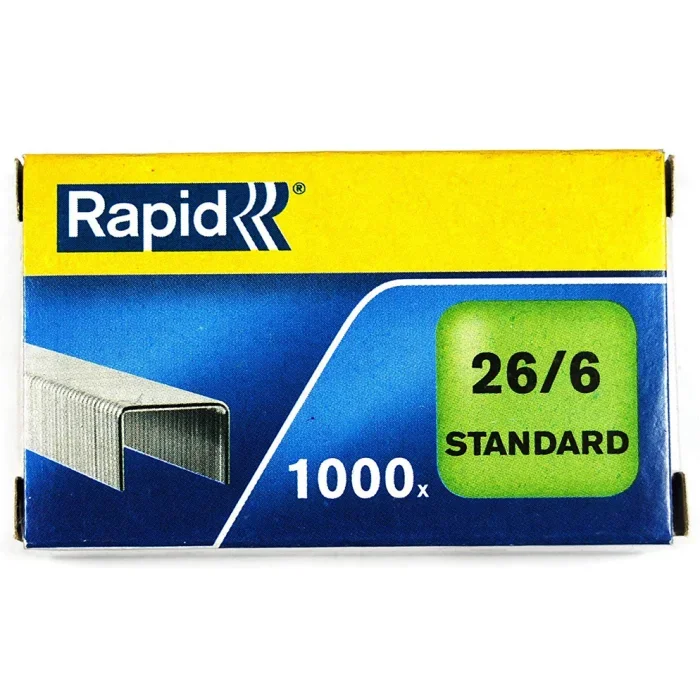 Boite de 1000 Agrafes galvanisées – 26/6 RAPID