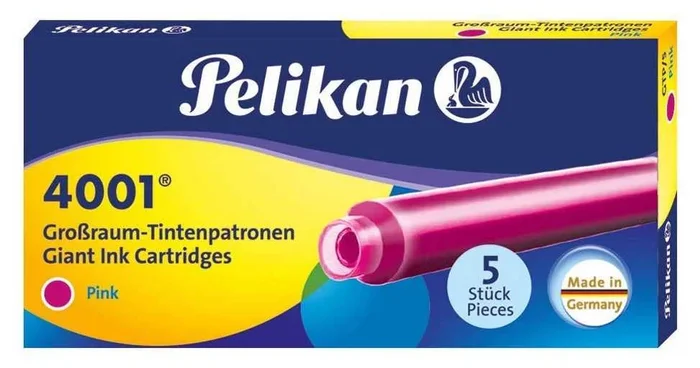 Boite de 5 grandes Cartouches d’encre – Rose PELIKAN 4001 GTP/5