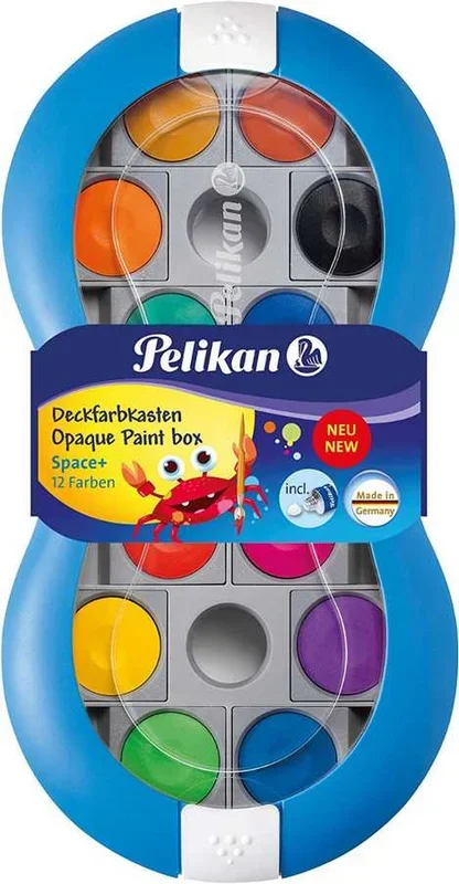 Boîte de peinture Bleu – 12 couleurs PELIKAN Space+