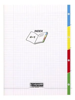 Cahier 4 Index, 24×32 cm, seyes, 86 pages, 90gr Clairefontaine