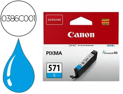 Cartouche canon jet d’encre 0386c001-cli-571c couleur cyan