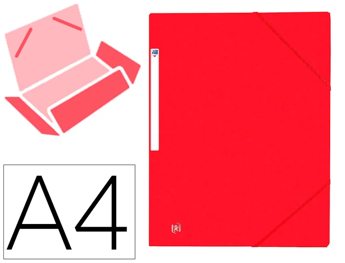 Chemise à élastique 3 rabats Elba top file carte lustrée 24 x 32 cm couleur rouge