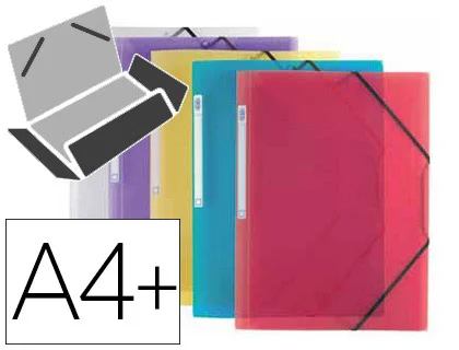 Chemise à élastique 3 rabats Oxford Hawaï polypropylène dos 25mm 24x32cm coloris translucide assortis