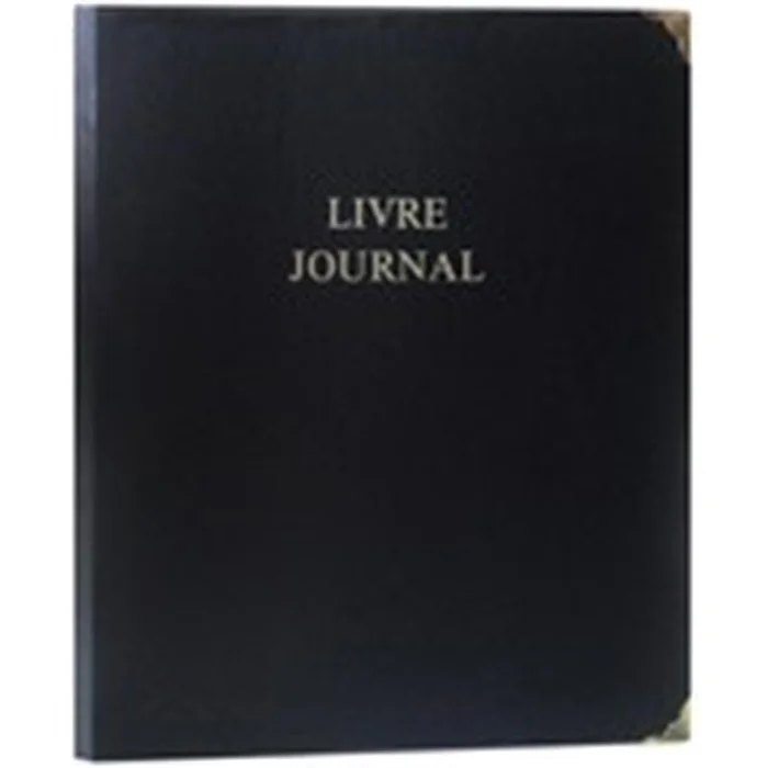 Classeur « Livre journal » – 4 anneaux – PVC – recharge – noir