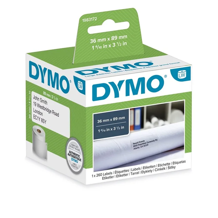 Étiquettes d&rsquo;adresse DYMO 260 – 36×89 mm – Impression thermique