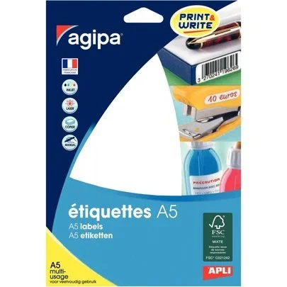 Etui de 480 étiquettes multi-usages blanches 38x19mm