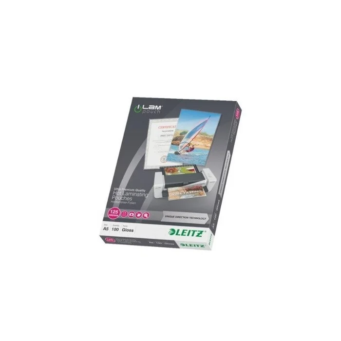LEITZ Pochette à plastifier iLAM UDT A5 Brillante 250 Microns (2×125) Pqt de 100