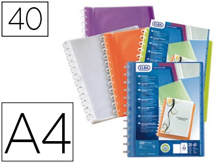 Oxford Polyvision VarioZip – Porte vues personnalisable rechargeable – 40 vues – A4 – coloris assortis