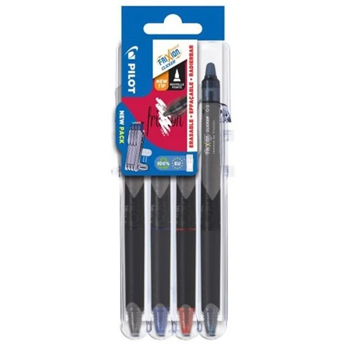 PILOT Stylo roller FRIXION POINT CLICKER étui de 4 stylos