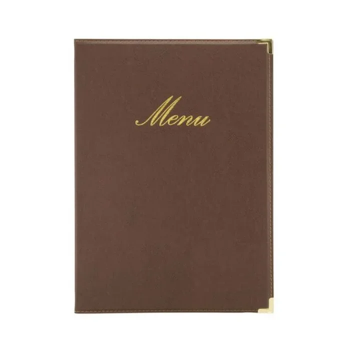 Protège-menus A4 – Imitation cuir – Marron SECURIT Classic