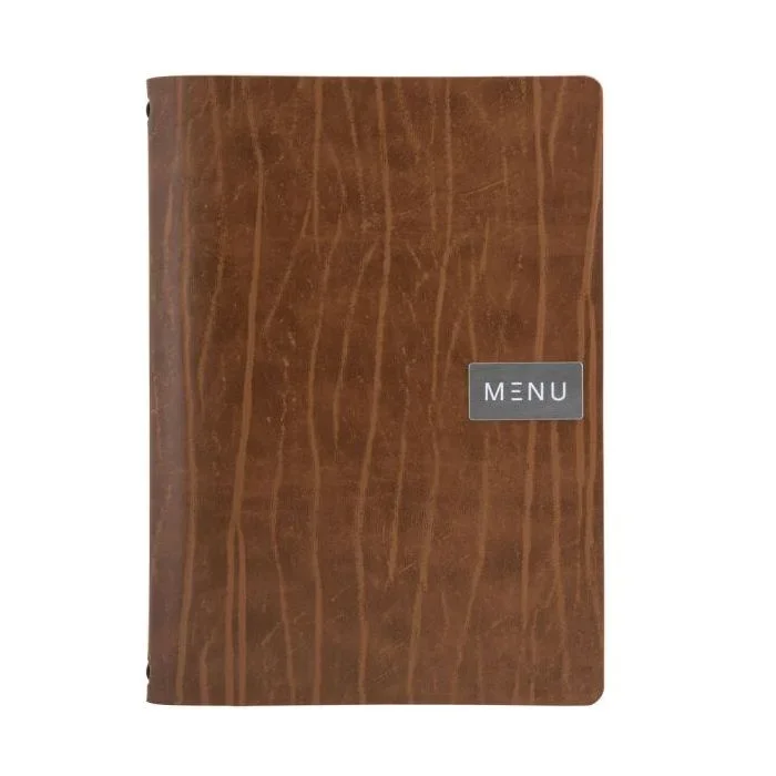 Protège-menus A4 en cuir – Marron SECURIT RUGA