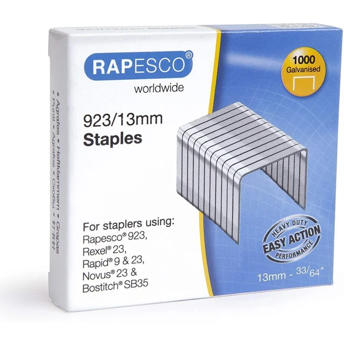 RAPESCO Agrafes 923/13, 1.000 pièces, galvanisé