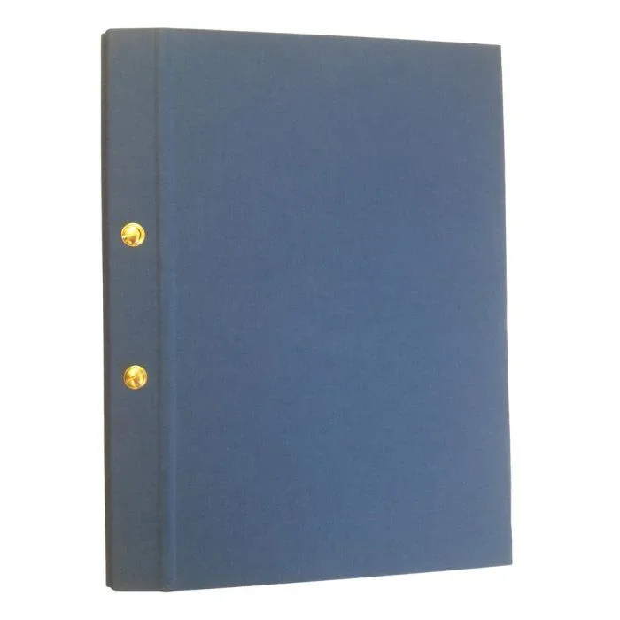 Reliure d’archives de Notaire – Bleu (Classeur à vis en laiton) ELVE D91
