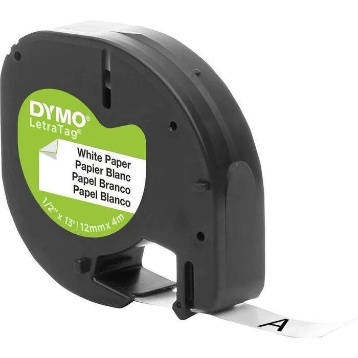 Ruban ecriture noire sur bande blanche – Dymo