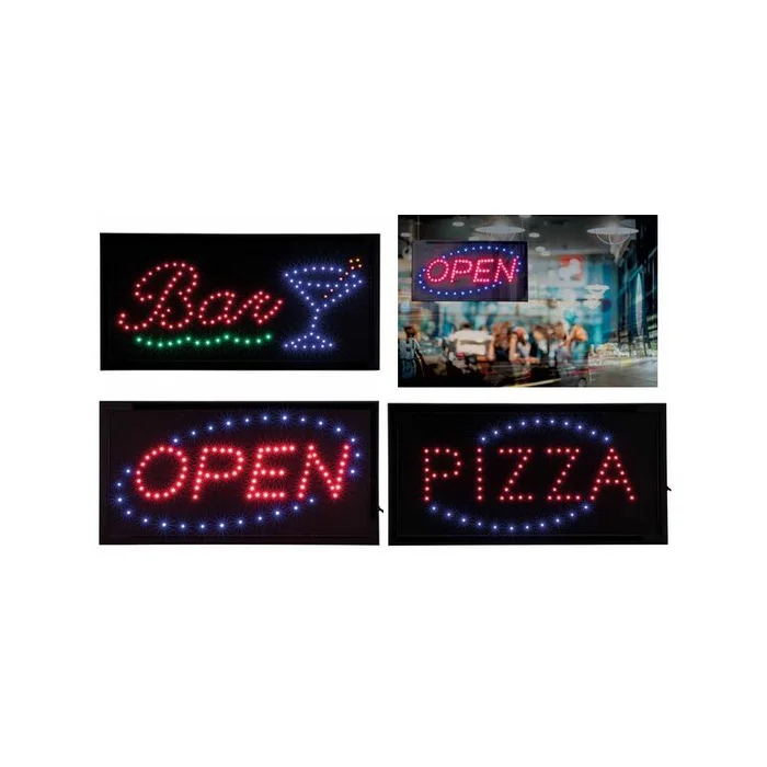 Securit Panneau publicitaire à LED « PIZZA », 2 couleurs vives
