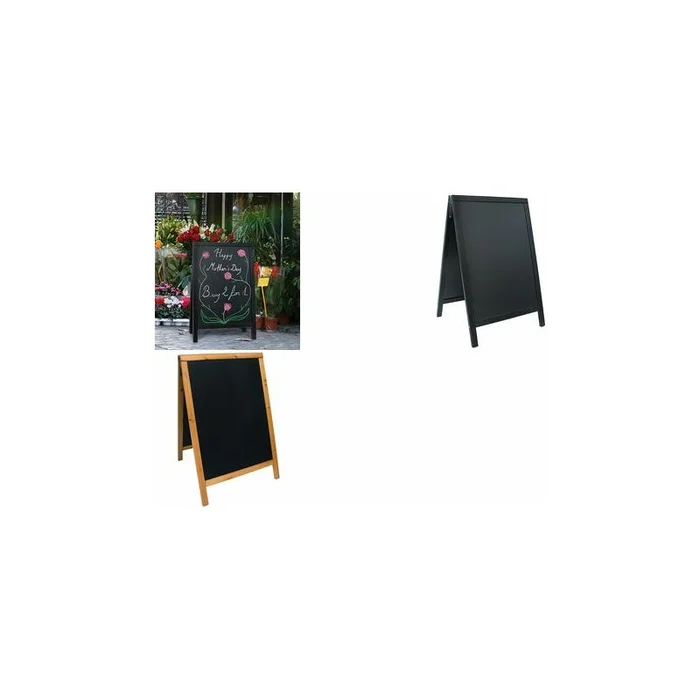 Securit Panneau trottoir WOODY, avec tableau noir, hêtre
