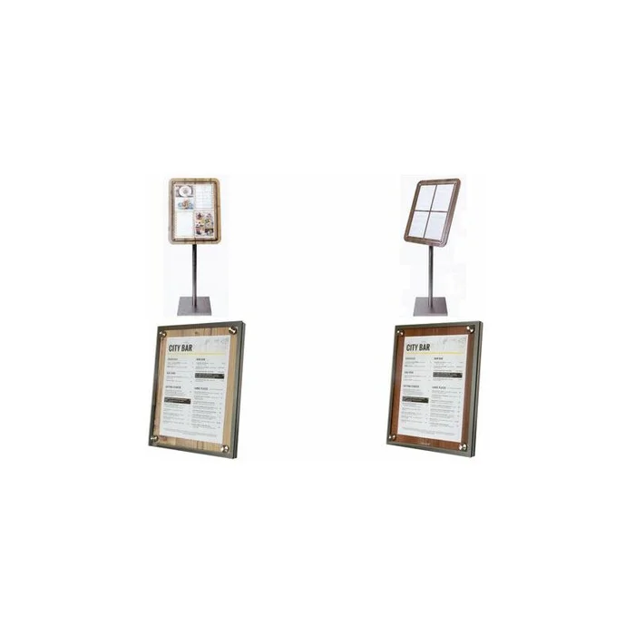 Securit Vitrine d’affichage GLASS STAR, 1x feuille A4, noyer
