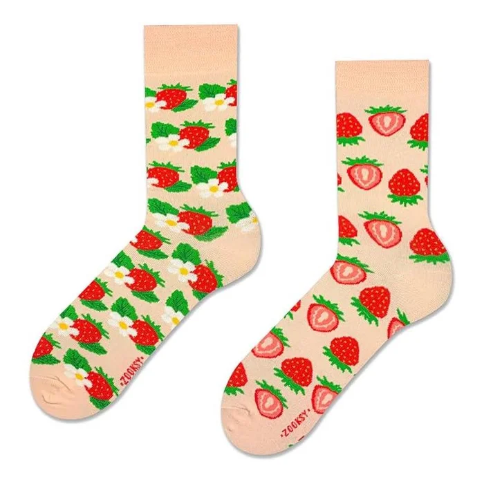 ZOOKSY Chaussettes longues d’été colorées hommes femmes MixTury Coton Fraise 41-46