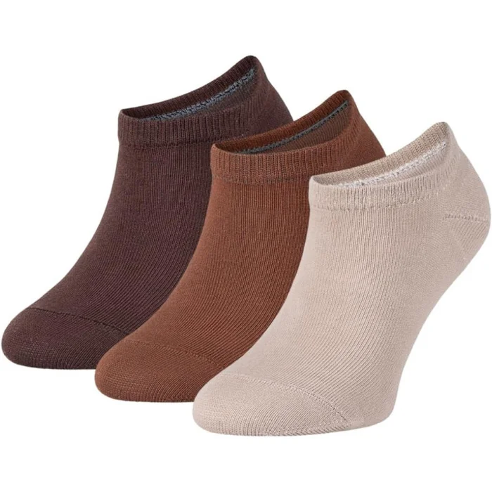 ZOOKSY Pack 3 Paires Chaussettes Courtes Coton Été Sportives 30-35 Beige, Roux, Brun